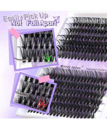 WENDY Lash Extension Kit - 284 PCS D Curl Cluster Lashes Lash Bond & Seal Applicator & Glue Remover - 40D & 50D Individual Eyelash Clusters (16-20mm) for Flawless Look - Buy Online on GoSupps.com