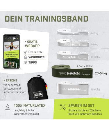 Wild Instincts Premium Resistance Straps & Pull-Up Bands Set | Strength Training CrossFit Stretching + Free Training App - Buy Online on GoSupps.com