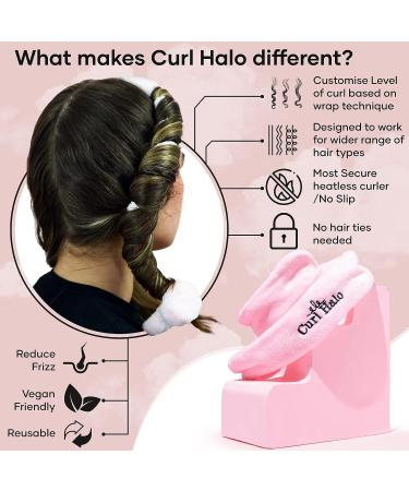 Curl Halo Heatless Curls | Microfiber Heatless Curler for All Hair Types | Secure Hold Overnight Curler (Pink) - Buy Online on GoSupps.com
