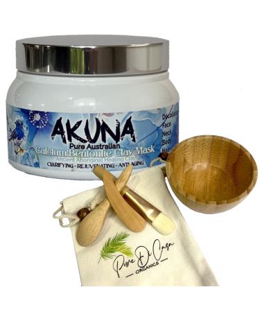 AKUNA Acient Australian Healing Clay Calcium Bentonite Clay Mask Powder- Essential Facial Skincare for Detox Rejuvenating Anti-Wrinkle Blackhead removal and Blemish Control
