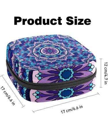 Stylish Purple Mandala Menstruation Bag for Women & Girls - Zippered Tampon Carrier & Bandage Tote - Buy Online on GoSupps.com
