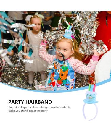 Lurrose Blue Happy Birthday Cake Headdress | Birthday Hat Headband for Family Party Supplies - Shop Now! - Buy Online on GoSupps.com