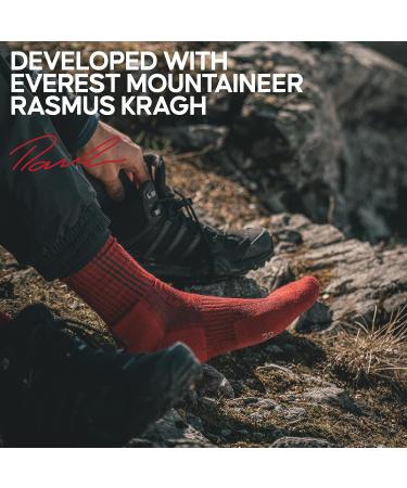 DANISH ENURANCE Premium Merino Wool Outdoor Hiking Socks - 2 Pack Black - Men & Women - Medium - Buy Online on GoSupps.com