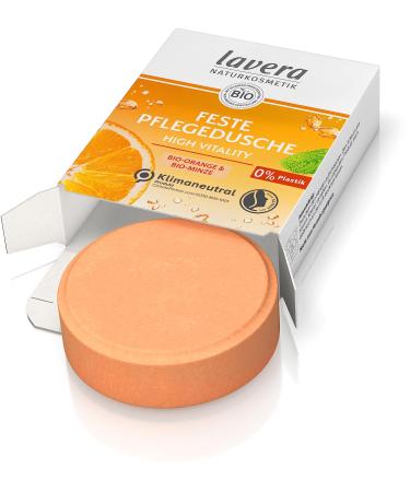 lavera lavera High Vitality Solid Shower Gel with organic orange and organic mint gently cleanses the skin without drying it out 3 times more effective than liquid shower gel natural cosmetics