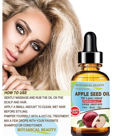 Botanical Beauty 100% Pure Apple Seed Oil - Virgin Unrefined Cold-Pressed Moisturizer for Face Body Hair and Nails | 0.5 Fl. oz - Buy Online on GoSupps.com