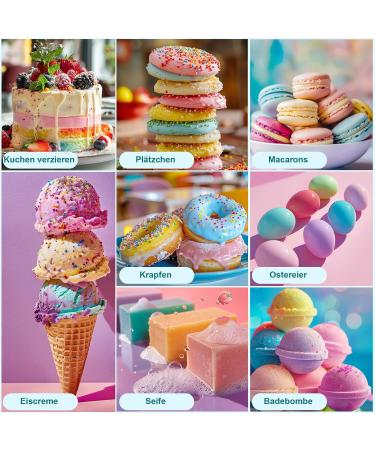 12 Highly Concentrated Liquid Food Colors - 10 ml Bottles for Cheeks Cookies Fondant Macarons DIY Soaps & Crafts | International Shipping - Buy Online on GoSupps.com