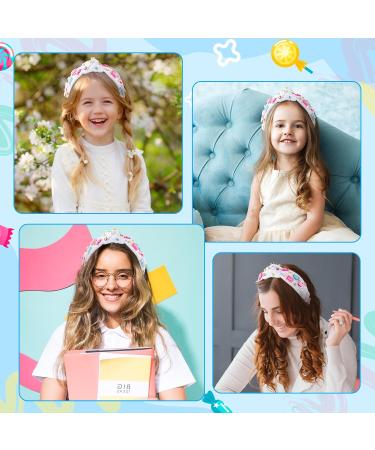 PANTIDE Candy Jeweled Knotted Headband - Sugar Lollipop Rhinestone Crystal Embellished Preppy Headband Non Slip Wide Top Knot Fashion Hairband Hair Accessories Birthday Gift for Women Girls (White) - Buy Online on GoSupps.com