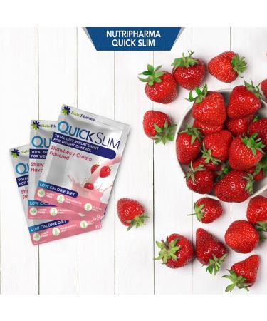 Quick Slim High Protein Meal Replacement Shakes for Weight Loss - Keto Low Carb Gluten Free Strawberry Cream - 1 Serving - Buy Online on GoSupps.com