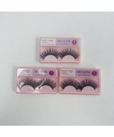 3 pairs of individually packaged reusable false eyelashes