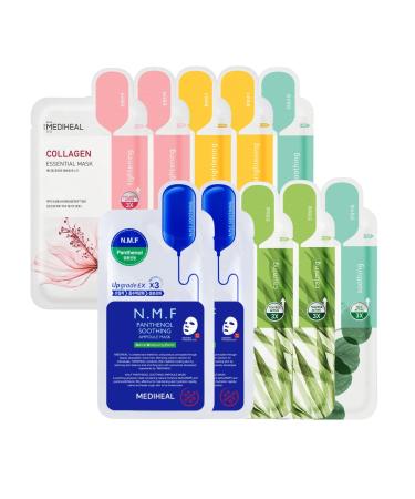 Mediheal Vita Tea Tree Madecassoside Collagen & NMF retinol moisturizing soothing and firming cloth masks from Korea 10 pieces 5 types of 2 pieces each