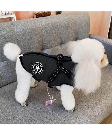 Winter Dog Jacket - Windproof Waterproof 2-in-1 Fleece Coat for Small Dogs | Warm Black Jacket - Buy Online on GoSupps.com