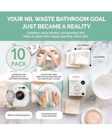 NIL Washable Makeup Remover Pads - Eco-Friendly Zero Waste Wipes for Gentle Cleansing - 10 Reusable Woolen Pads for Eyes Face & Lips - Buy Online on GoSupps.com