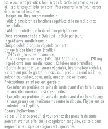 Naka Platinum ORGANIC Ginkgo Biloba Extra Strength Supports Cognitive Function 120 mg per capsule BONUS SIZE 75 Veggie Caps (60+15 Free) - Buy Online on GoSupps.com