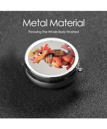 Cute Dinosaur Portable Metal Pill Box | Mini 3-Compartment Design for Travel | Ideal for Small Pills - Buy Online on GoSupps.com
