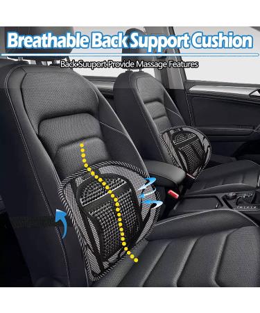 Lumbar Support with Massage Beads for Lower Back Pain Relief - Ergonomic Design for Car, Office Chair, Wheelchair & Home - Buy Online on GoSupps.com