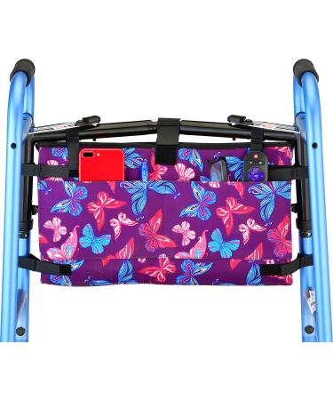 NOVA Walker Bag - Large Compartment, 5 Pockets, Butterflies Design - Universal Fit for Folding Walkers - Buy Online on GoSupps.com