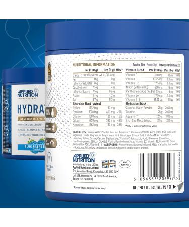  Applied Nutrition Applied Nutrition Hydration + Blue Raspberry 240G - Buy Online on GoSupps.com