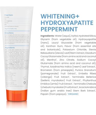 Himalaya Botanique Peppermint Whitening Toothpaste - Fluoride Free Vegan Hydroxyapatite Support for Whiter Teeth & Fresher Breath - 4 oz - Buy Online on GoSupps.com