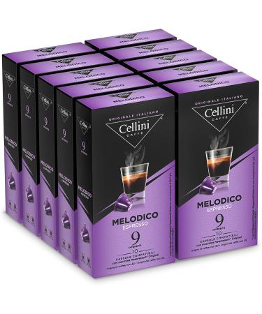 Caff Cellini Nespresso Compatible Coffee Capsules - Melodico 100pcs | Nespresso Compatible Coffee Capsules with Aromatic Notes of Bitter Cocoa | Nespresso Compatible Capsules - Buy Online on GoSupps.com