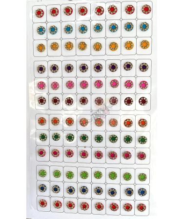 192 Multicolored Bindis Forehead Tika Face Jewels - Indian Daily Use Bindi - Round Dot (Shine) - Buy Online on GoSupps.com