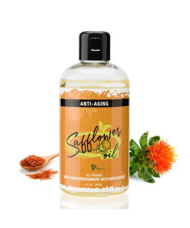 MOEHAIR Safflower Oil For Hair and Skin Nourishment with Moisturizer. Natural Hair Growth Serum and Skin Oil. Non-Comedogenic Oil | Made in USA | 8 Fl oz-MHSFFLWR