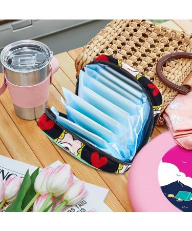 Portable Women's Binding-Up Bags | Menstrual Cup Pocket & Pads for Teens | Stylish Skull Design - Buy Online on GoSupps.com