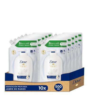 Dove-nourishing hand-washlotion rich care liquid soap in a refill bag with a 5-moisture complex for soft and well-groomed hands 500 ml 10 pieces 500 ml (10 pack)