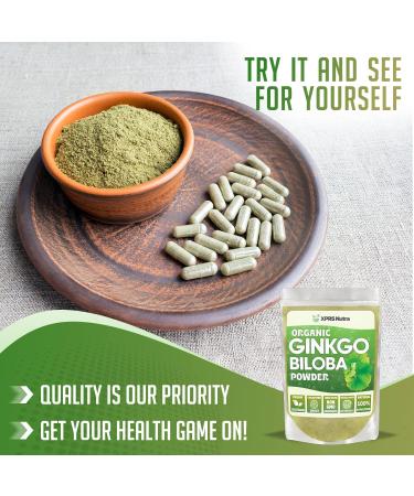 XPRS Nutra Organic Ginkgo Biloba Powder - Gingko Biloba Supplements for Cognition - Vegan Friendly Ginkoba Biloba Organic - Immunity Boosting Ginkgo Biloba Powder (16 oz) 1 Pound (Pack of 1) - Buy Online on GoSupps.com