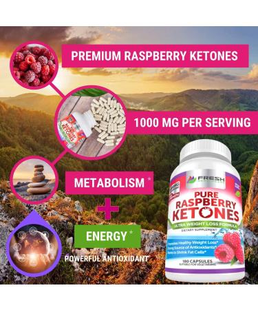 100% Pure Raspberry Ketones Max 1000mg - 3 Month Supply - Weight Loss Supplement - Energy Boost - 180 Capsules - Buy Online on GoSupps.com