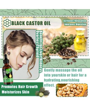 Premium Organic Black Castor Oil for Eyelashes & Eyebrows - 60ML Cold Pressed Hair Growth Solution - Buy Online on GoSupps.com