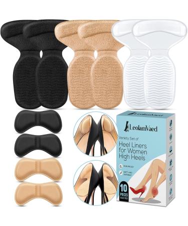 Reusable Heel Grips for Women Shoes  Heel Pads for Shoes That are Too Big  Self-Adhesive Heel Inserts  Heel Cushion Inserts to Prevent Blisters  Make Shoes Fit Tighter (10 Pieces in A Set)