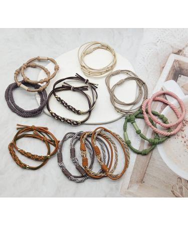 SONNYX 44 PCS Boho Hair Ties for Women - Cute Elastic Colorful Bracelet Hair Ties - Buy Online on GoSupps.com