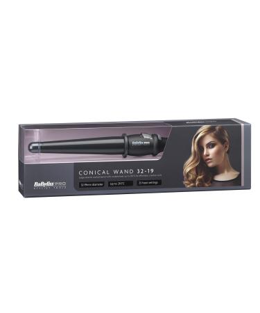babyliss 32-19 mm Black Pro Dial a Heat Wand Black 19 millimeters