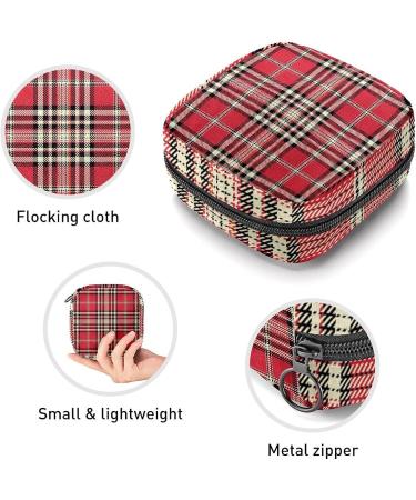 Anna Cowper Christmas Plaid Sanitary Napkin Storage Bag - Portable Period Pouch for Women & Girls - Buy Online on GoSupps.com