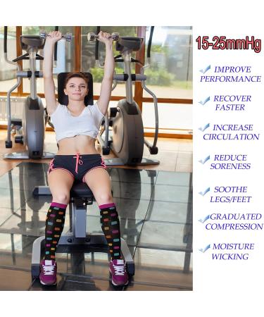 Leostep Compression Stockings for Men & Women - 5 Pairs 15-25 mmHg Support Socks for Sports Travel Pregnancy & Nurses | Colorful & Comfortable - Buy Online on GoSupps.com