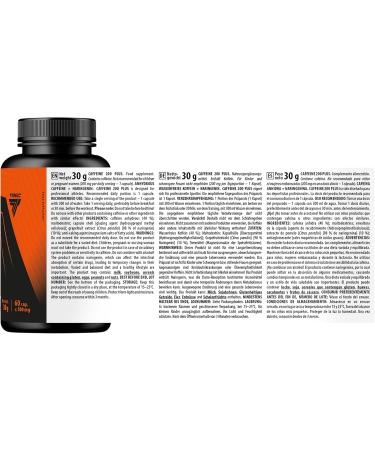  Trec Nutrition TREC NUTRITION Caffeine 200 Max 1 pack (1 x 60 capsules) - Buy Online on GoSupps.com