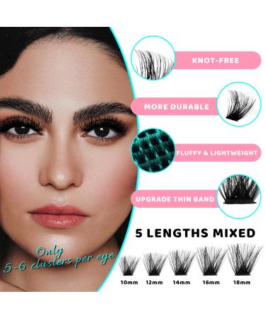 VAVALASH DIY Lash Extension Kit - Diva Volume Cluster Lashes 10-18mm | Individual Eyelash Extension Kit with Bond & Seal Glue | Perfect for Home Use - Buy Online on GoSupps.com