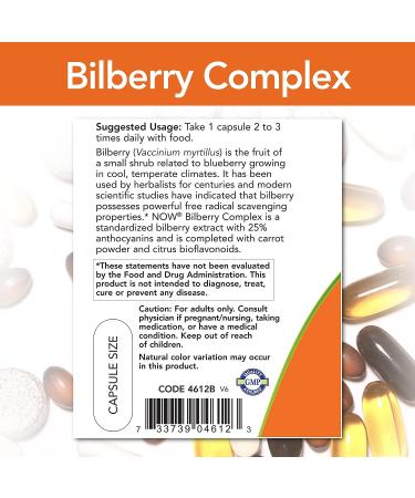 Now Foods Bilberry Complex - 100 Veg Capsules - Buy Online on GoSupps.com