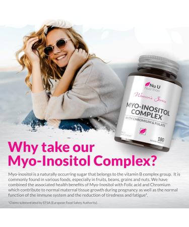 Myo-Inositol Complex 4000mg - 180 Vegan Tablets with Folate & Chromium - PCOS Supplement for Women - Hormone Balance - UK Made - Buy Online on GoSupps.com