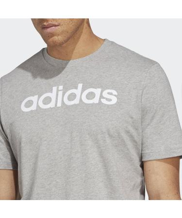 Shop adidas Men's M Lin Sj T T-Shirt - Short Sleeve XL in Medium Grey Heather | International Shipping Available - Buy Online on GoSupps.com