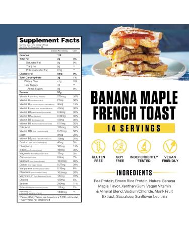 Ambrosia Planta - Premium Plant-Based Protein | Vegan & Keto Friendly | Gourmet Flavors with No Bloating or Stomach Upset | No Added Sugar | 14 Servings | (Banana Maple) - Buy Online on GoSupps.com