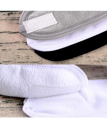 Whaline Spa Facial Headband Set - 3 Pack Terry Cloth Headbands for Face Washing & Shower (White Black Gray) - Buy Online on GoSupps.com