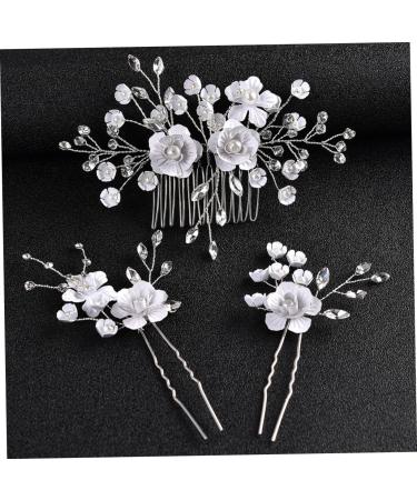 Housoutil 1 Set Wedding Bride Hair Comb Bridal Hair Accessories for Women Pearl Hair Pin Tiara Bridal Hair Side Comb European and American Miss Metal Rhinestone Plastic Hairpin - Buy Online on GoSupps.com