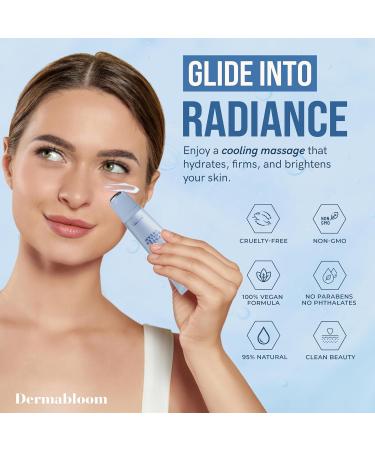 Dermabloom Hyaluronic Acid Face Roller Cream Hydrates Plumps Firms Depuffs Dermatologist Tested Anti-Aging Korean Skin Care Vegan Clean Beauty Non-GMO 95% Natural 1.69 Fl Oz - Buy Online on GoSupps.com
