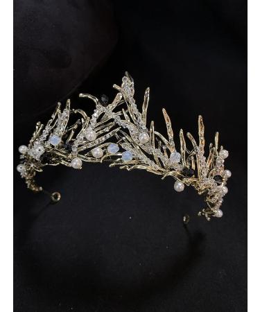 Sunshinesmile Handmade Black Rhinestone Bridal Crown - Vintage Princess Wedding Tiara - Buy Online on GoSupps.com