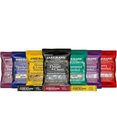 Jakemans Cherry Flavour 100g Bags - Pack of 10 - Soothing menthol sweets - Suitable for vegetarians - Buy Online on GoSupps.com