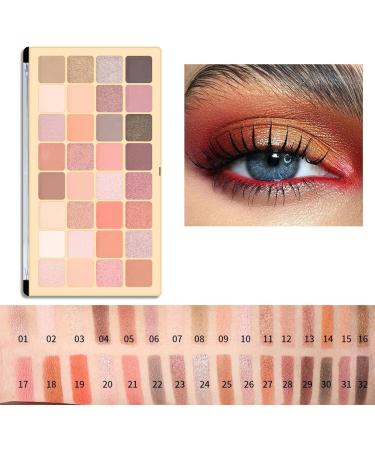 Matte and Shimmer Eyeshadow Waterproof Nude Eyeshadow Palette 32-Color Eye Makeup Matte Shadow Long Eyeshadow Make up Palettes Highly Pigmented Eyeshadows with Shimmers for Smokey Makeup - Buy Online on GoSupps.com