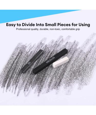 Dyvicl Compressed Graphite Charcoal Sticks - Pack of 18 for Sketching, Drawing, Shading & Blending - Buy Online on GoSupps.com