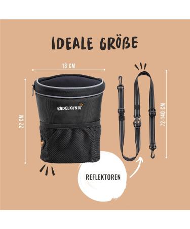 Rudelknig Dog Treats - Versatile Walk Bag for Training & Poop Bag Dispenser - Basic Black - Buy Online on GoSupps.com