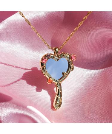 Oralgos Sparkling Heart-Shaped Glasses Necklace | Unique Gold Jewelry for Women & Girls | Fashionable Accessory - Buy Online on GoSupps.com
